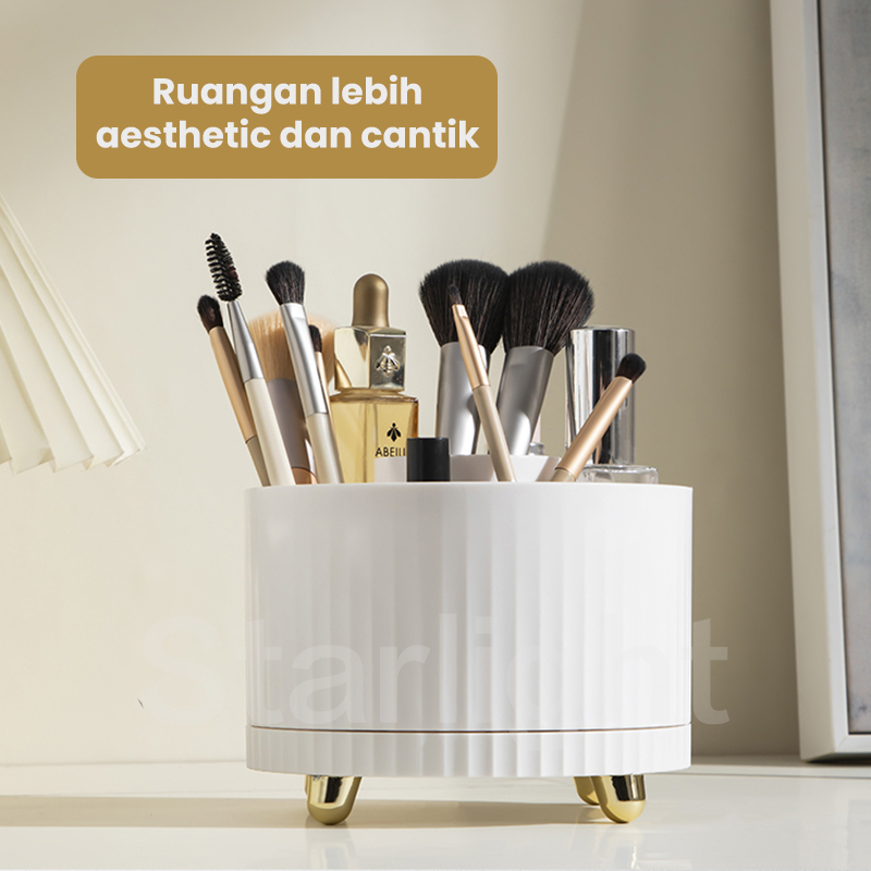 Starlight Kotak Pulpen Putar Tempat Penyimpanan Alat Tulis Organizer Meja Tempat Pen Brush Sekat Desk Organizer Stationery HSB680