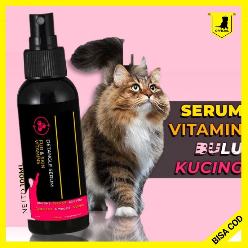 Serum Vitamin Bulu Kucing Spray 100 ML Penumbuh dan Anti Rontok Bulu Kucing Spray Herbal Hair Tonic 
