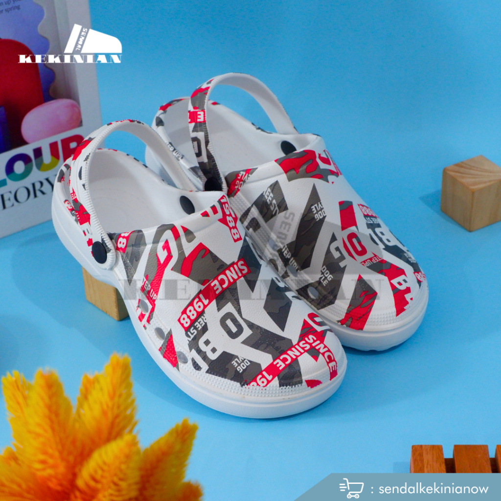 Sandal Kodok Nyaman Keren Printing New Model distro Pria/wanita