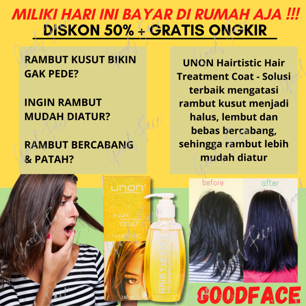 UNON Hairtistic Hair Treatment Coat - Kuning Emas 160ml