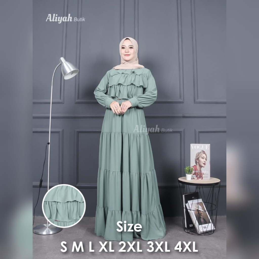 Tavisa Dress Big Size Ukuran Size S M L XL 2XL 3XL 4XL XXL XXXL  XXXXL 2L 3L 4L 5L  Dress Wanita Jumbo Gamis Big Size Baju Korea Over Size