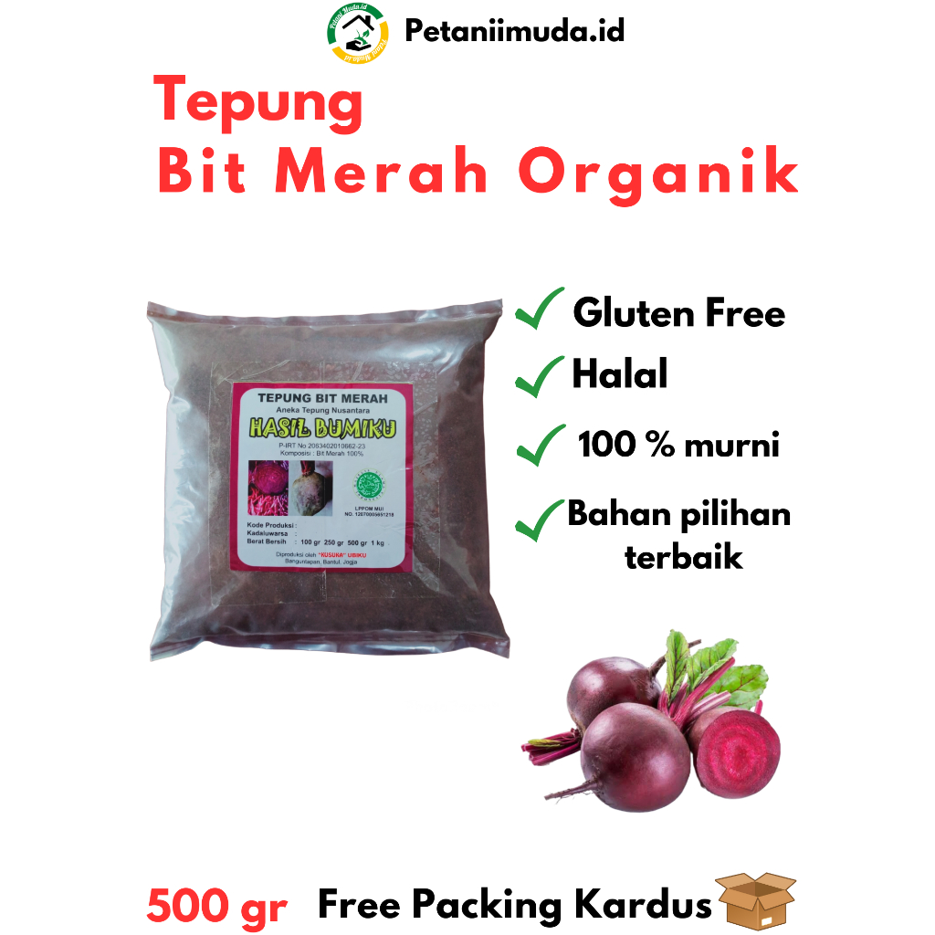 

Tepung Buah Bit kemasan 500 gram/Tepung Bit Merah Organik kemasan 500 gram/Bubuk Bit Merah Organik kemasan 500 gram/Bit Merah bubuk kemasan 500 gram/Red Beetroot organic flour 500 gram/Red Beetroot powder 500 gram/Serbuk Bit Merah 500 gram