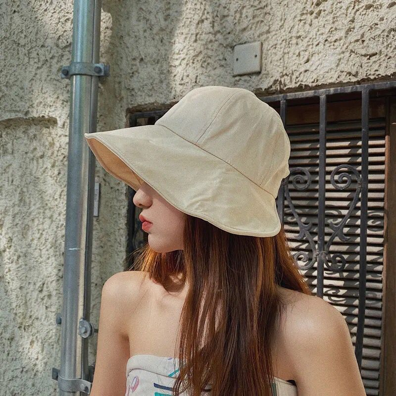 Caliloops Topi Bucket Hat Wanita Korea Premium Lebar Topi Pantai Yeri