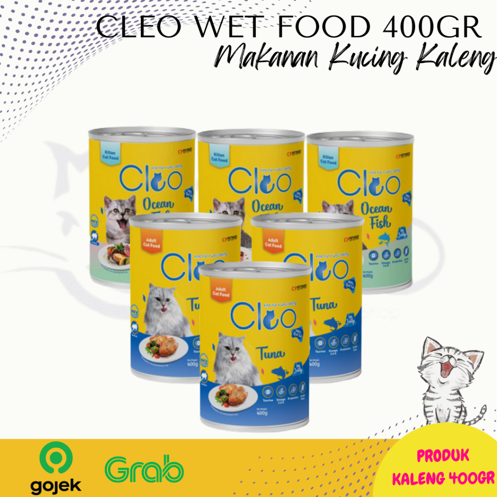 KHUSUS OJOL MAKANAN KUCING KALENG CLEO WET FOOD WETFOOD MAKANAN BASAH 400GR 400 GR