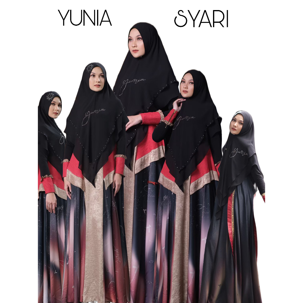 YUNIA SYARI I JAMLIMA SERIES I DRESS MUSLIMAH I BAJU SET SYARI