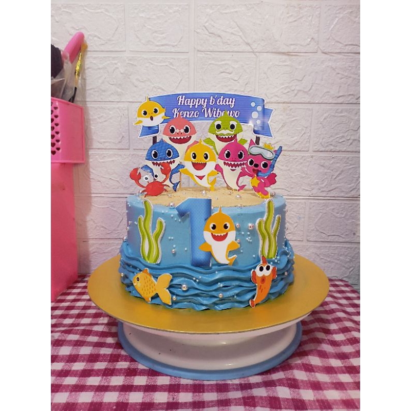 

kue ulang tahun baby shark/cake ultah baby shark