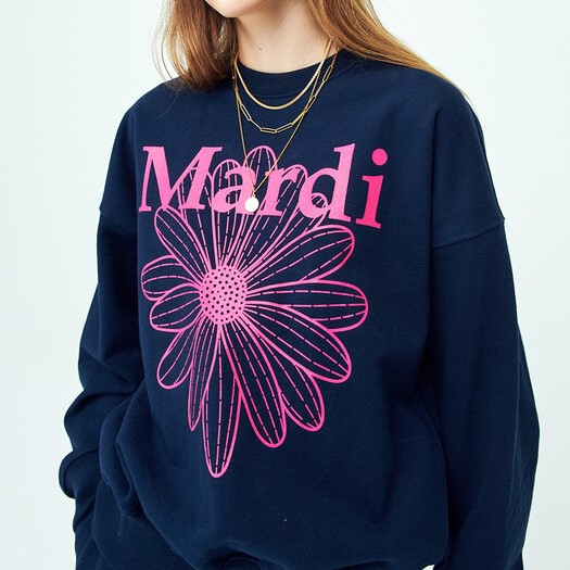 Mardi Flower Sweatshirt Navy / Violet - one size LD 130 cm