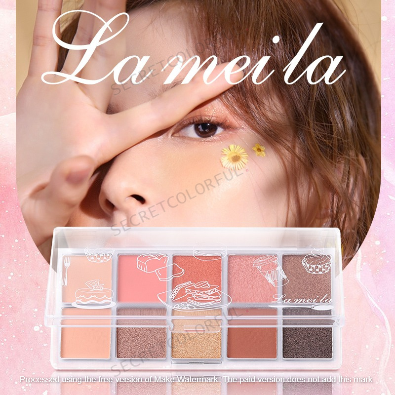 LAMEILA Pallete Eyeshadow 10 Warna Tahan Lama SerbaGuna