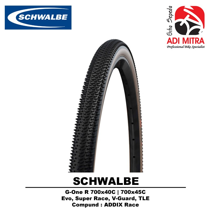 Schwalbe G-One R 700x40C Kevlar Tire Ban Luar Sepeda