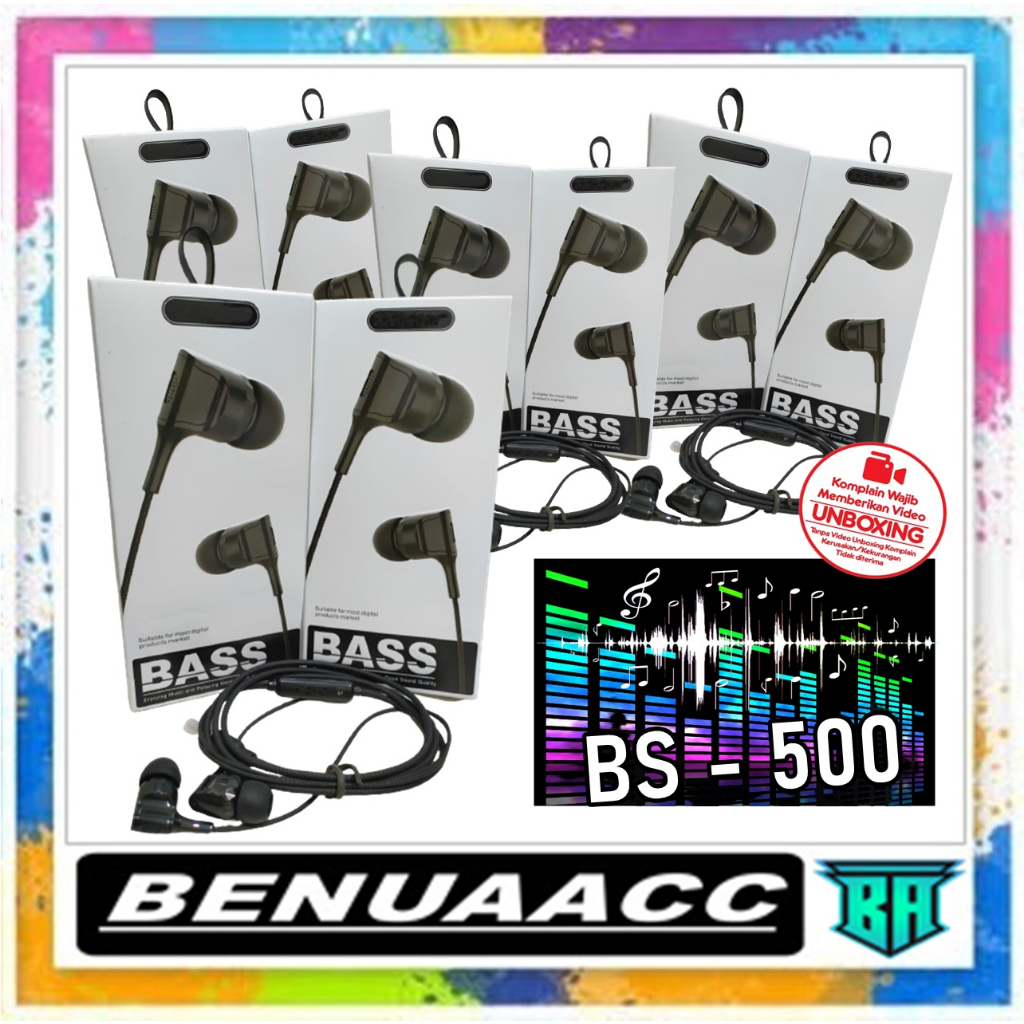 (ba) HF HEADSET BS-500 SUARA JERNIH 100% PACK IMPORT