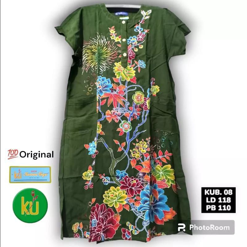 DASTER BATIK KENCANA UNGU DASTER KENCANA UNGU LEBEL BIRU BATIK JUMBO KUB DS O8 KANCING BUNSUI GROSIR
