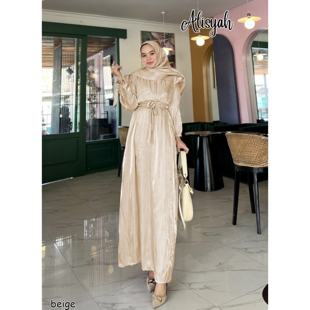 GAMIS PESTA KONDANGAN ALISYAH DRESS POLOS PESTA