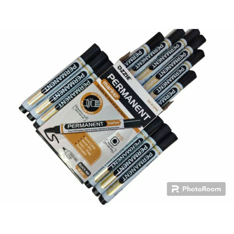 

Grosir 12 pcs spidol hitam besar whiteboard ozzie