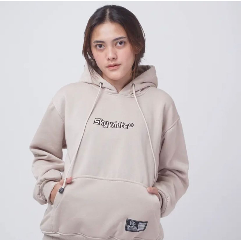 Sweater Hoodie OBLONG SKYWHITE NEW EDITION UNISEX-BAHAN TEBAL PREMIUM