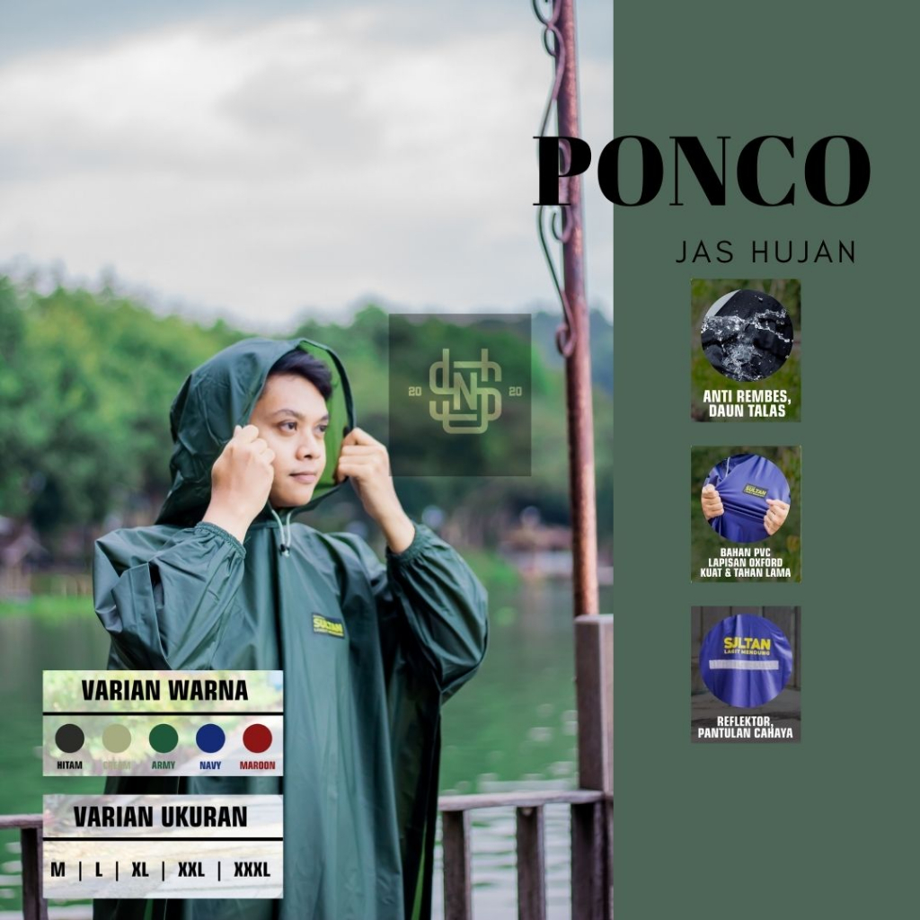 Jas Hujan Sultan Langit Mendung Super Jumbo PVC 025 SULTAN LANGIT MENDUNG Pria Wanita Mantel Hujan Tebal Berkulitas Setelan Bukan Axio Ponco Warna Merah Hijau Hitam Krem Coklat Susu Army Navy Biru Kelelawar