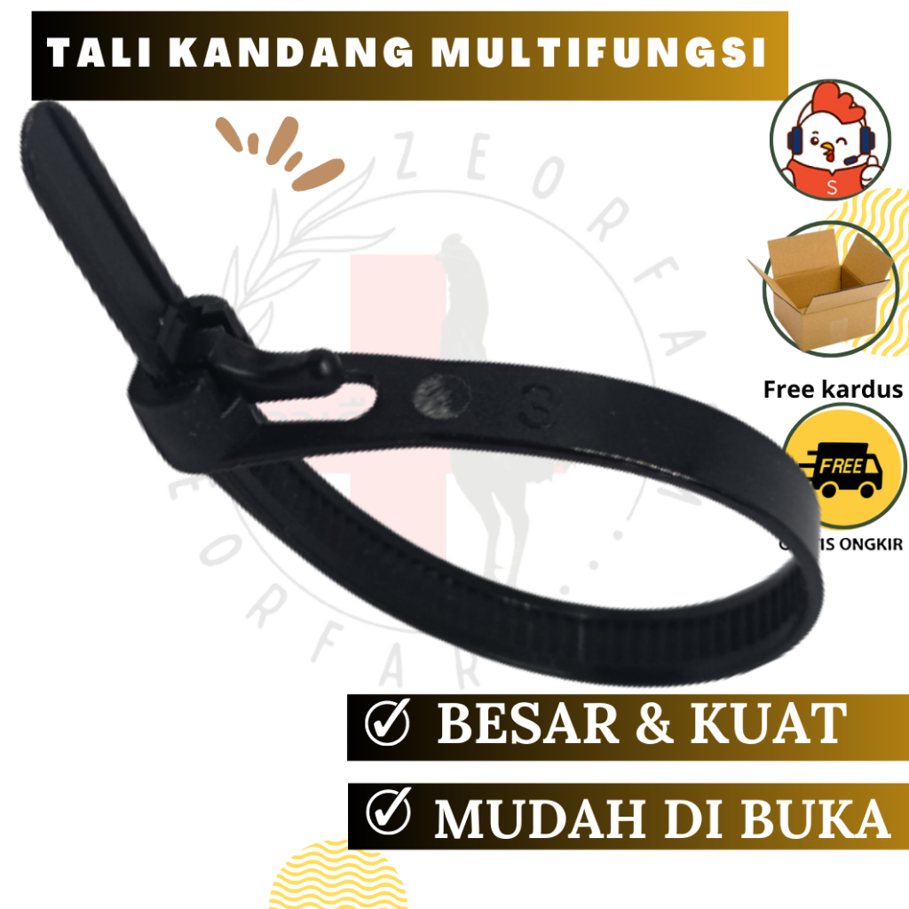 Kabel Ties/Kabel Tis besar Bisa Di Buka Kembali tali multifungsi zeorfarm