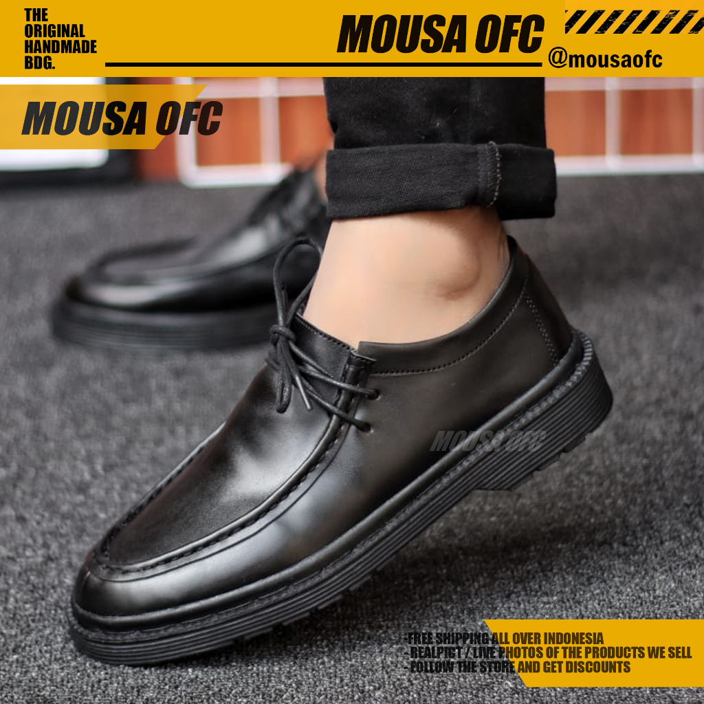 Sepatu Pria Docmart Low Boot Formal Pantofel Hitam Pria Clak Mousa
