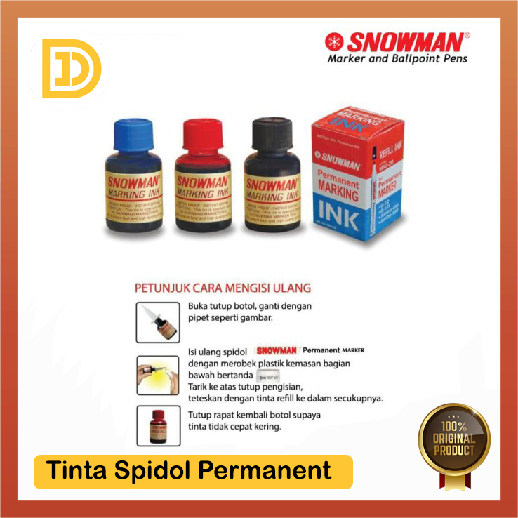 

Tinta Spidol Permanent Snowman Isi Ulang Sepidol Warna Permanen Warna Hitam Merah Biru