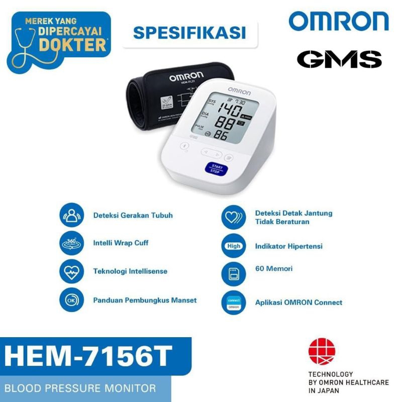 Tensimeter Digital Omron HEM - 7156T Bluetooth / Tensi Digital Omron