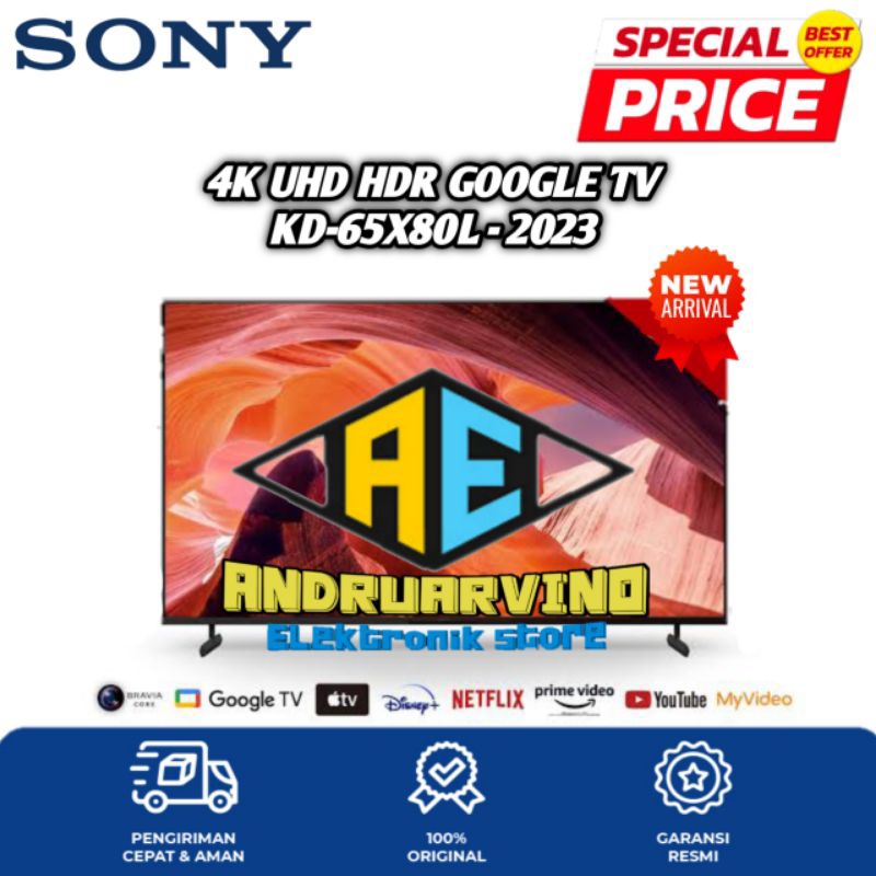 SONY BRAVIA 65 INCH KD-55X80L 4K UHD HDR GOOGLE TV 65X80L