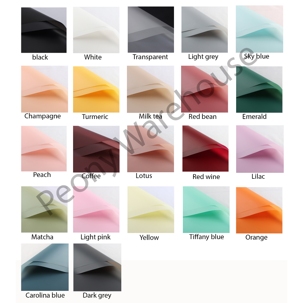 

[20 LEMBAR] flower wrapping paper polos satu warna cellophane, kertas buket bunga korea waterproof