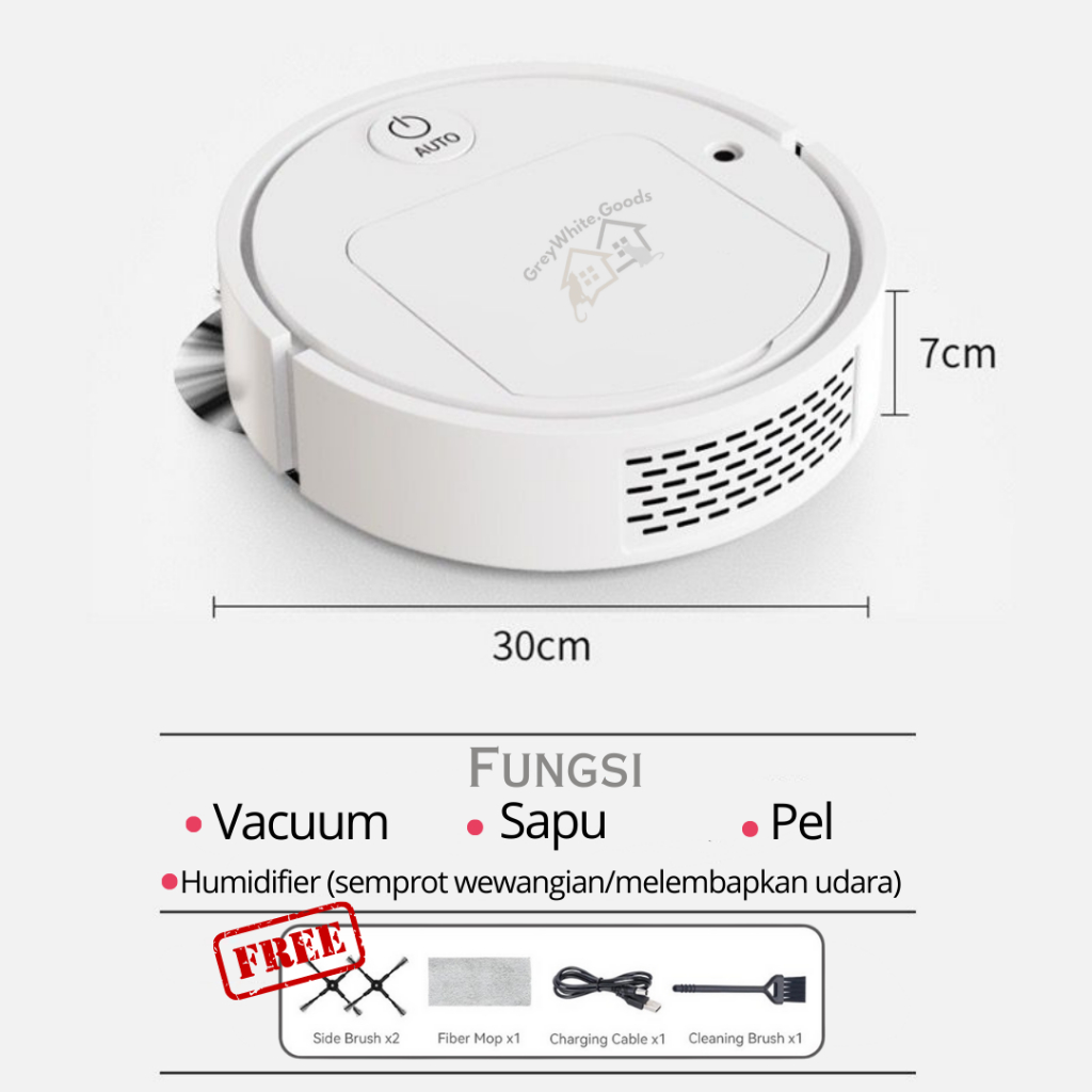 GW Robot vacum Cleaner 4in1 sapu pel humidifier smart sensor Penyedot debu