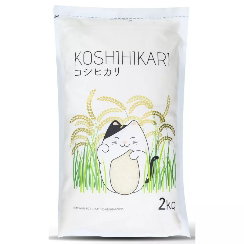 

koshihikari beras jepang 2 kg-japonica rice-beras sushi-nasi hokben-beras pulen-beras mpasi-beras wangi