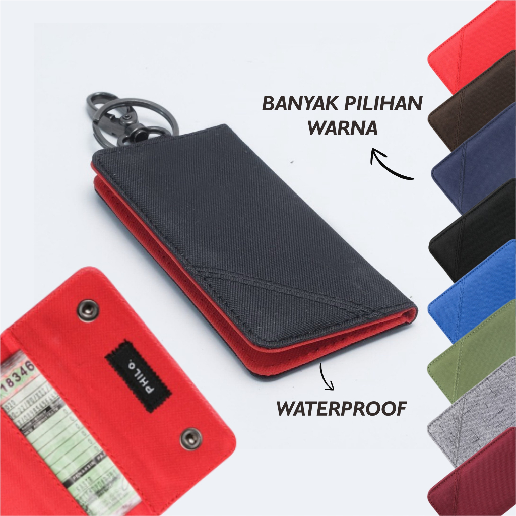 Dompet stnk motor mobil model lipat buku hitam x merah