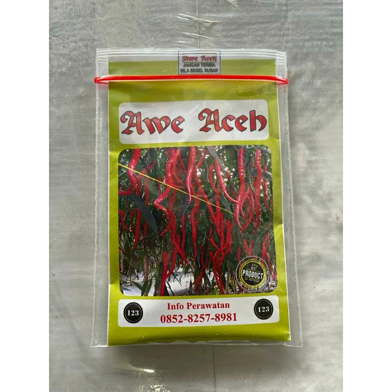 Benih cabe AWE ACEH 10 gram - Cabe Merah Keriting AWE ACEH - Bibit Cabai awe aceh