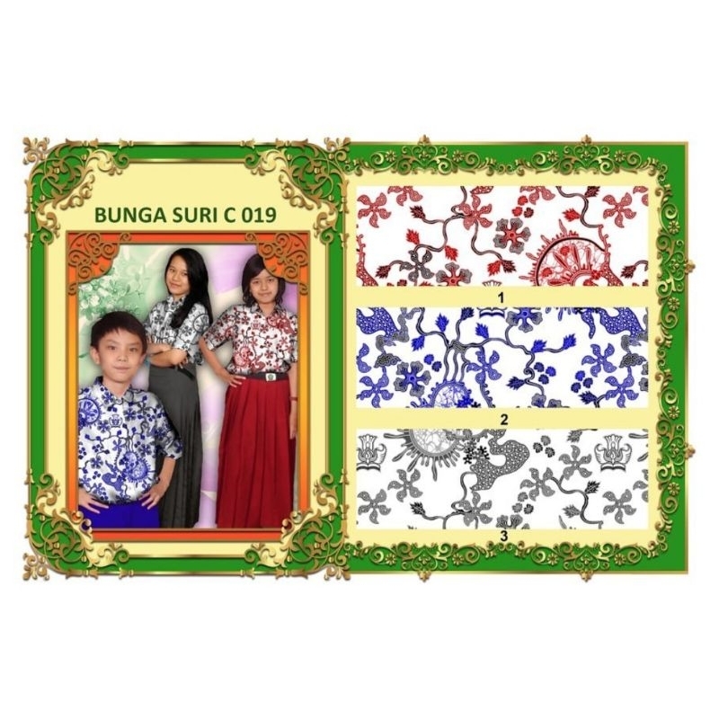 KAIN BATIK SERAGAM SEKOLAH MOTIF BUNGA SURI