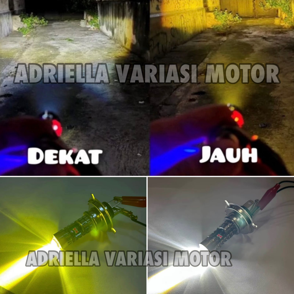 Lampu utama Led D3 H4 laser jauh dekat senja biru- Putih kuning