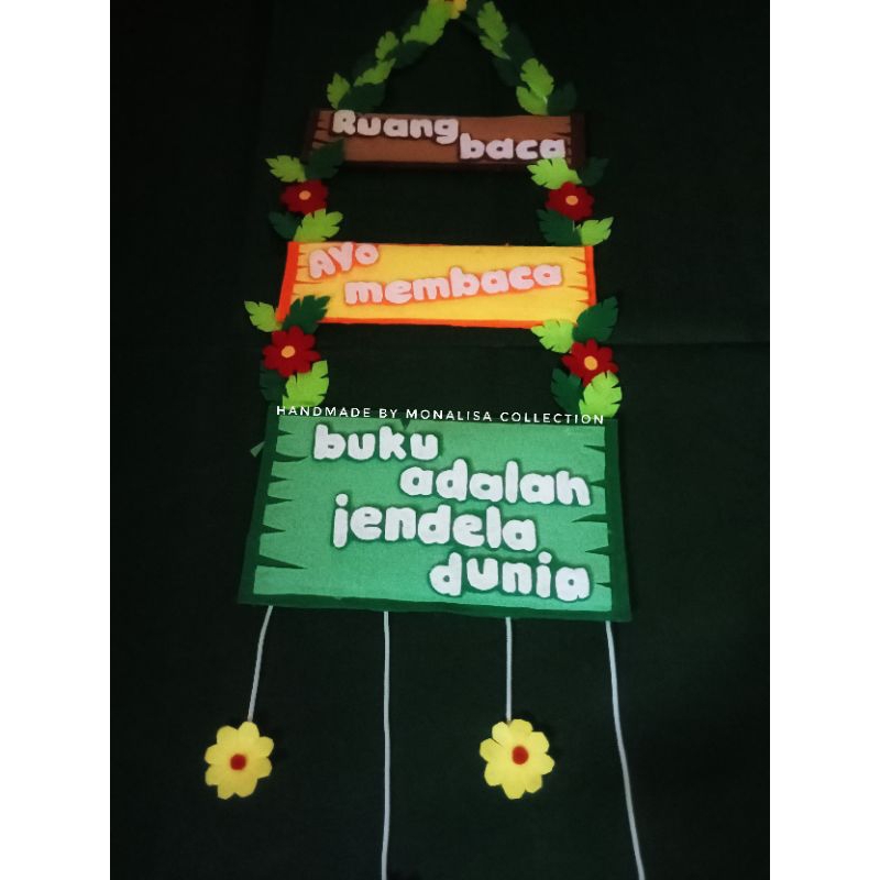 Pojok baca hiasan dinding dekorasi sekolah kerajinan flanel hangingdoor hiasan dinding kelas