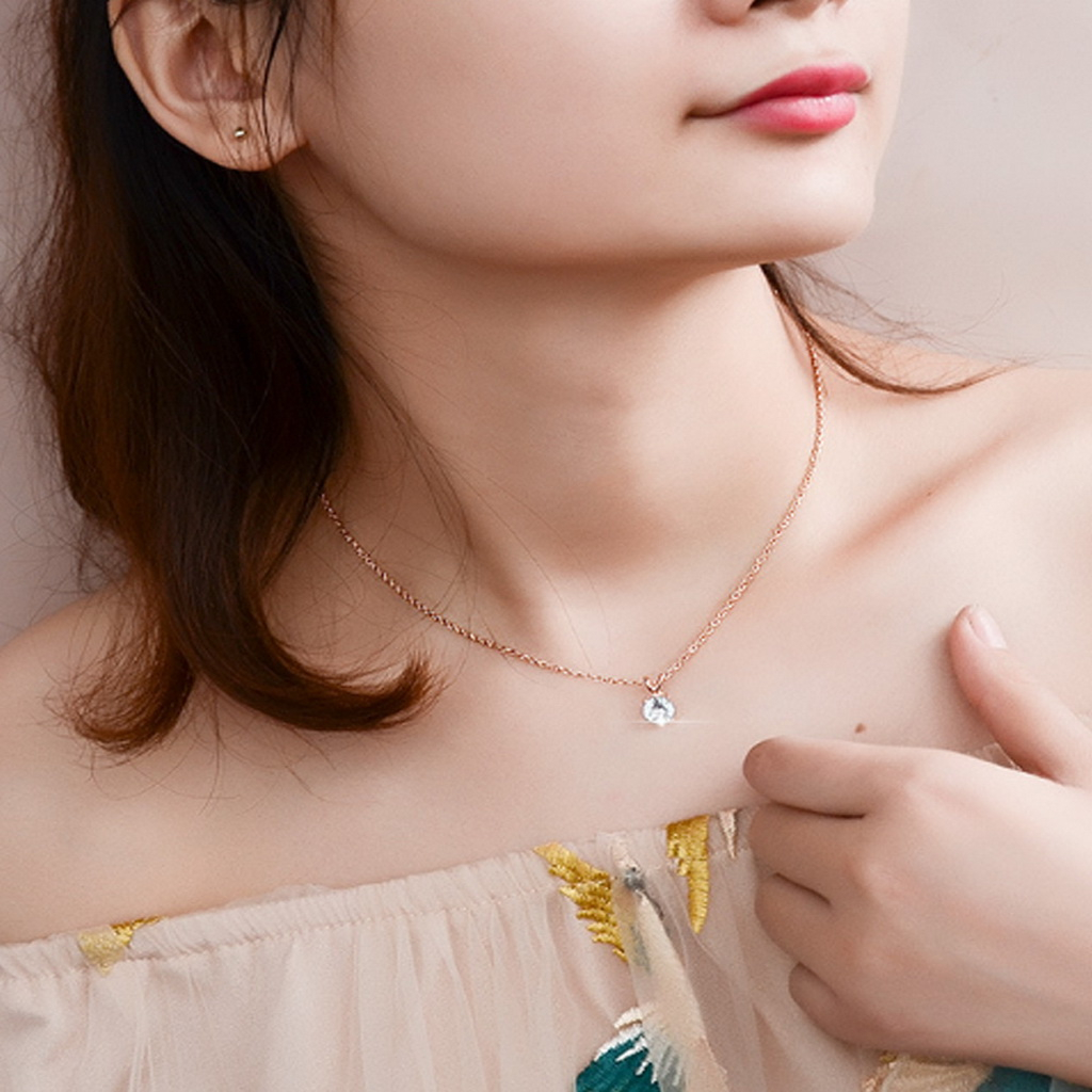 GL Jewellery  (Garansi 2 Tahun) Kalung  Titanium Wanita  316L  Anti Karat Perhiasan Anti luntur Lapi