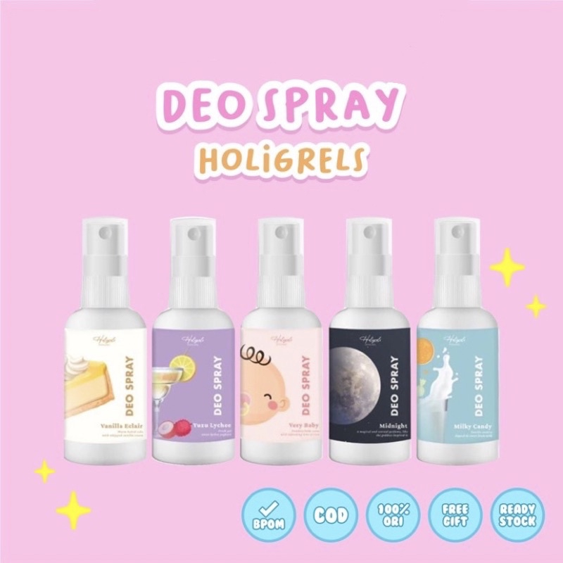 HOLIGRELS DEODORANT SPRAY DEO SPRAY HOLIGRELS BPOM