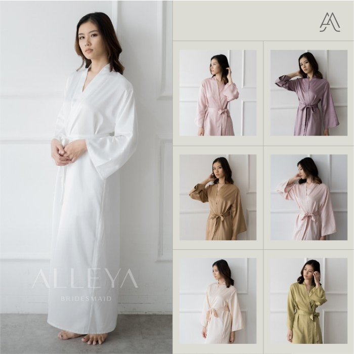 Maxi Basic Aster Robe | Kimono Satin Hijab - Non Hijab - FREE BORDIR | Kimono Bride - Bridesmaid | B