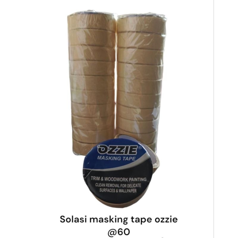 Solasi Kertas / Isolasi Kertas / Lakban Kertas / Masking Tape merk OZZIE (1 SLOP isi 10 PCS)