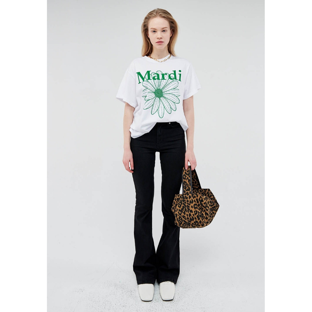 MARDI MERCREDI TSHIRT FLOWER MARDI (WHITE GREEN)