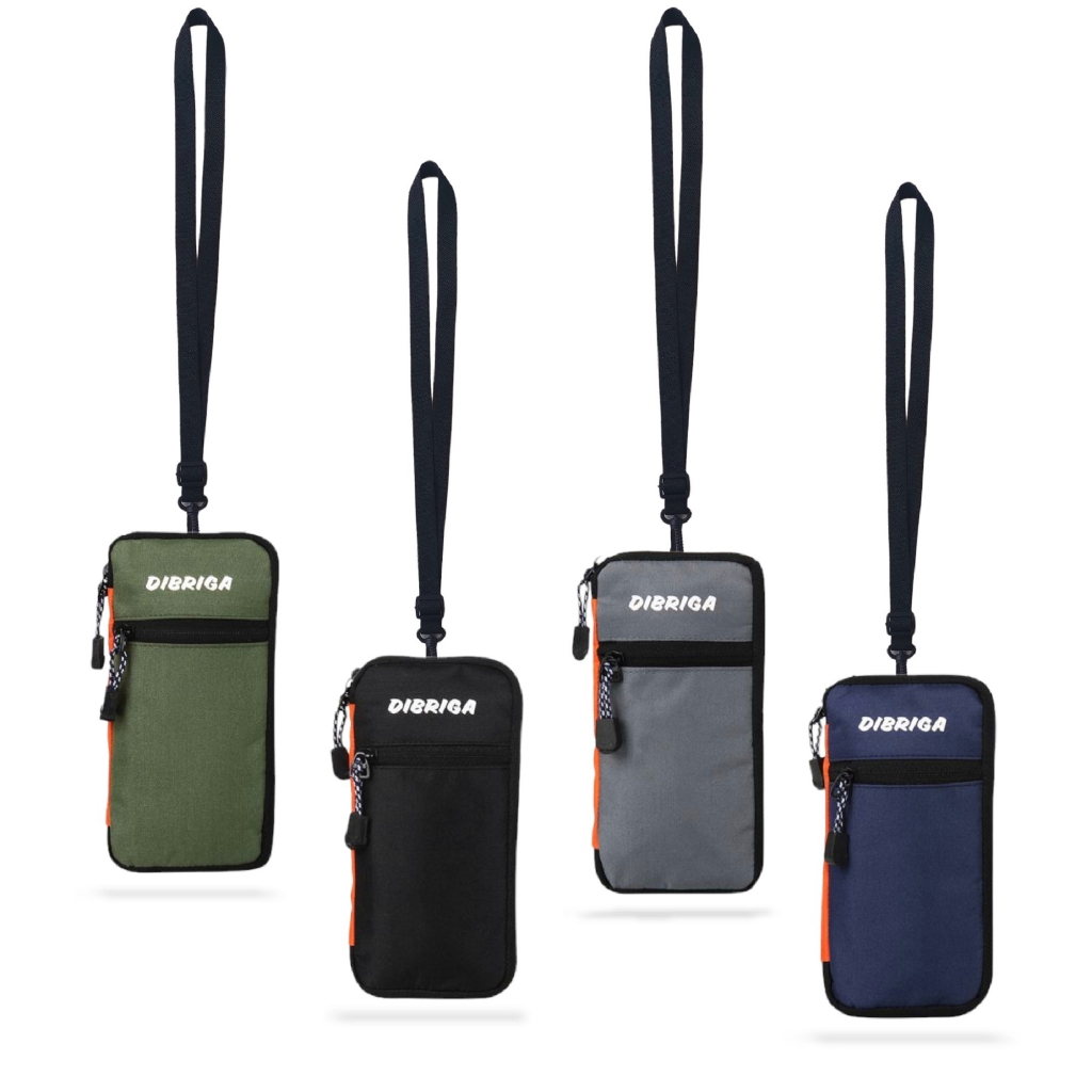 Hanging Wallet Phone Touchscreen | Tas Dompet Hp Gantung Leher Kanvas Hitam Terlaris Pria Wanita