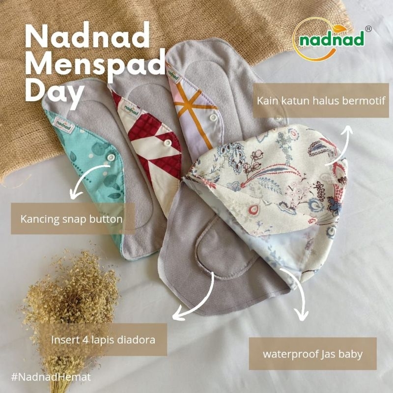 Menspad Nadnad Sixpad Pembalut Kain Wanita isi 6