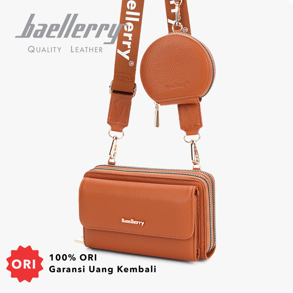 BAELLERRY N1897 Tas Selempang Wanita Dompet Wanita Tas Handphone Sling Bag PU Leather Premium WATCHKITE WKOS