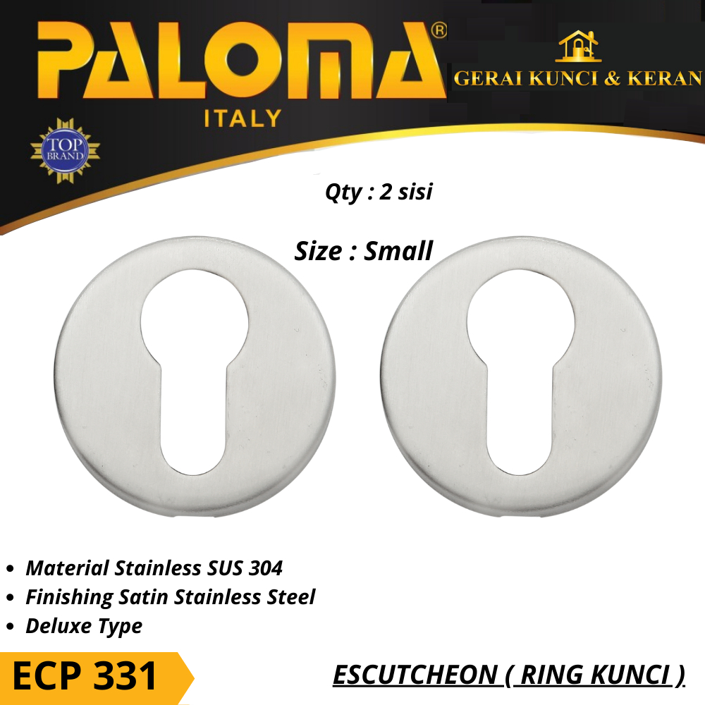 PALOMA ECP 331 RING KUNCI BULAT STAINLESS SMALL ESCUTCHEON DELUXE COVER TUTUP CYLINDER KUNCI