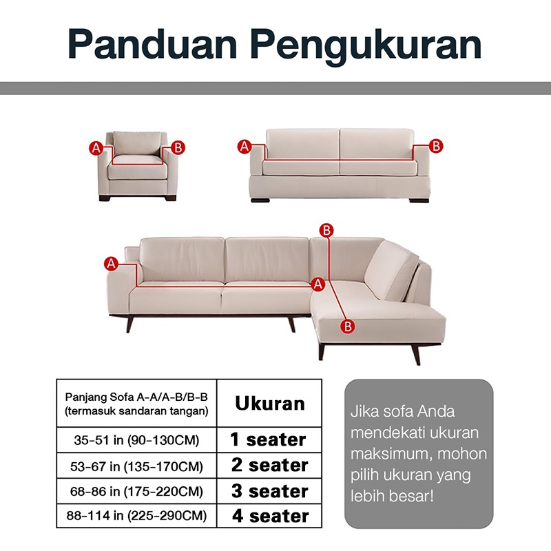 【Penjual Lokal】Sarung Sofa L Sarung Sofa Bed Sarung Sofa 3 Seater Set sofa 3/2/1 Kursi Pelindung Sofa Anti-Kerut Dan Anti-Slip Bisa Dicuci