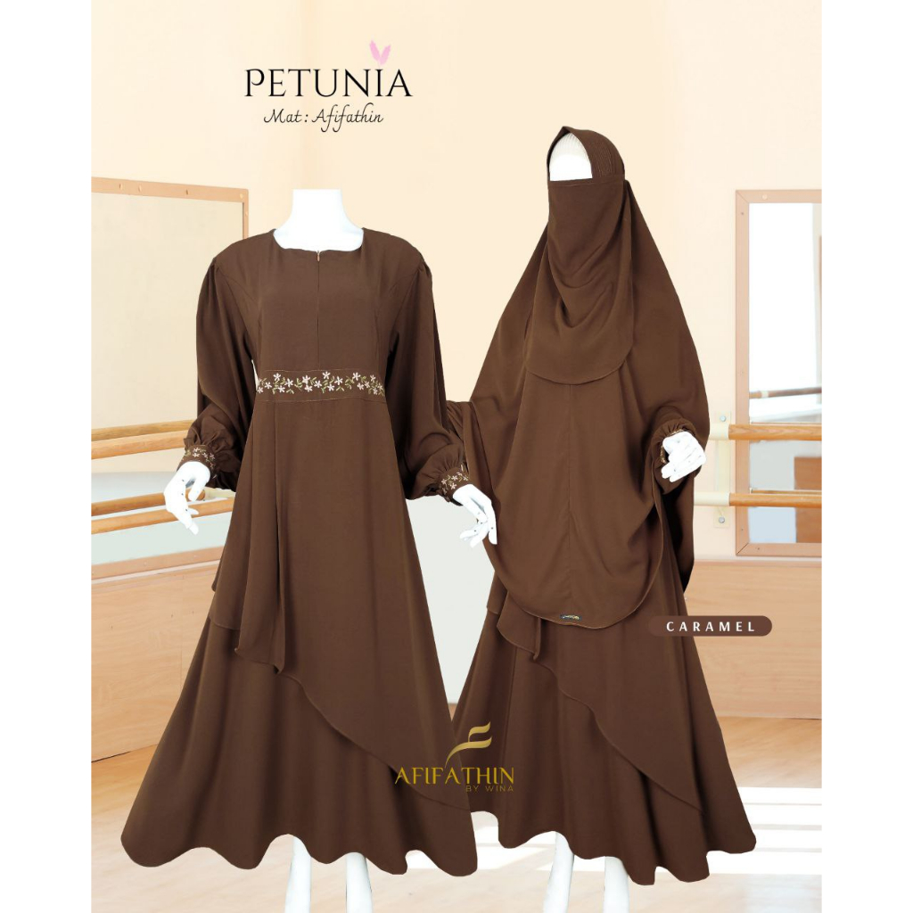 PETUNIA Set Gamis n Khimar by AFIFATHIN klambieakhwat | ziper depan