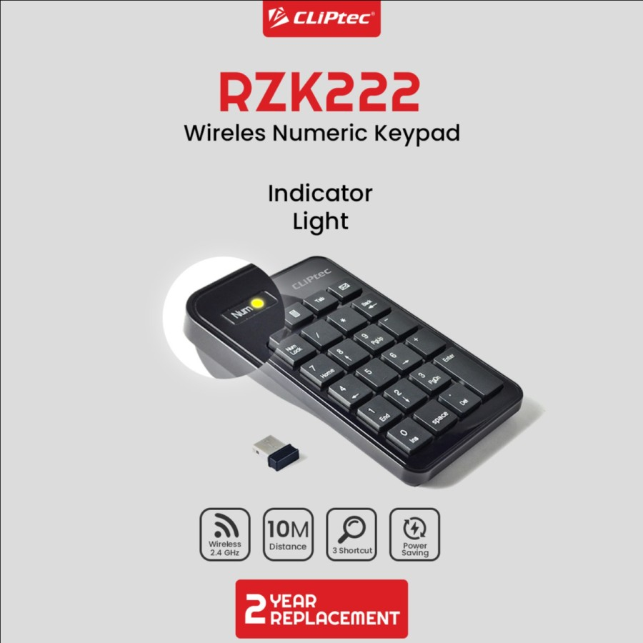 Keypad Numeric USB Wireless CLIPtec RZK222