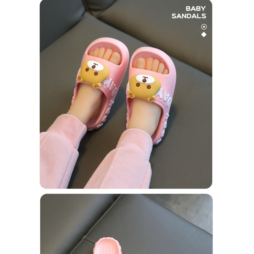 Sandal Selop Anak Laki-laki / Perempuan Motif Bear Bahan Karet SA007