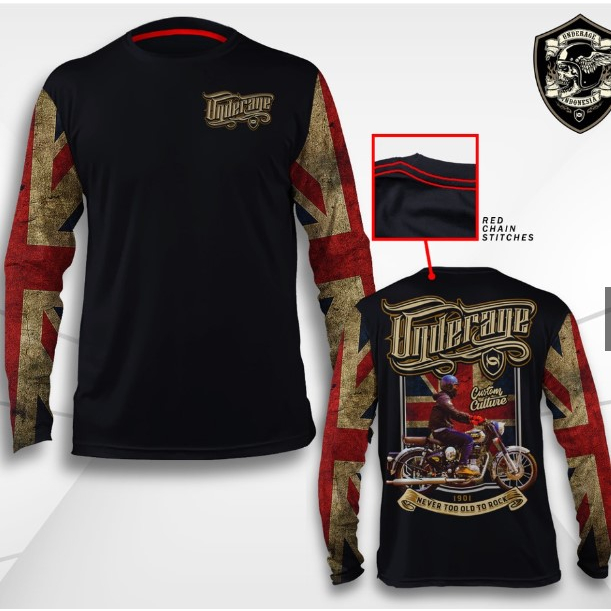 Underage Custom Culture 1901 Long Sleeve Black | Kaos Motor printing