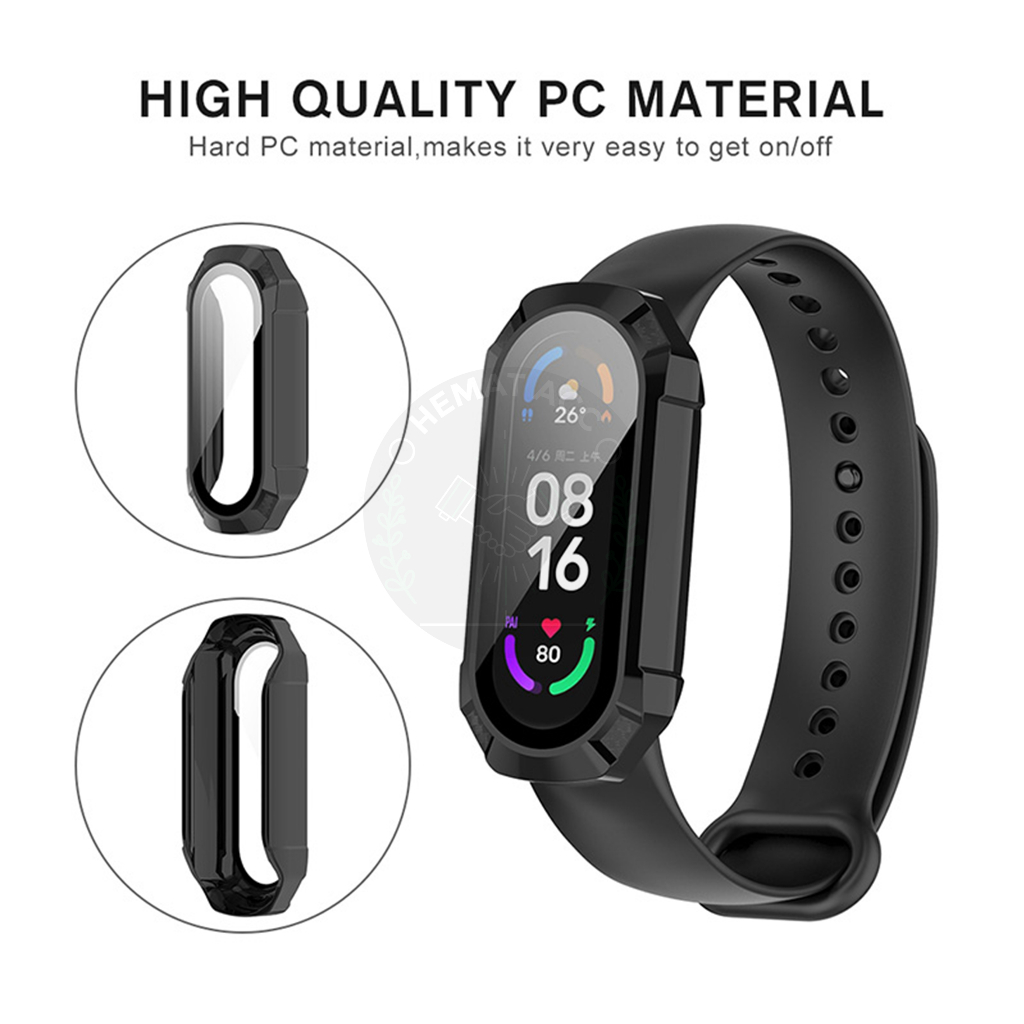 Tempered Screen Hard Case Mi Band 6 5 4 Armour Xiaomi Mi Band Hematacc