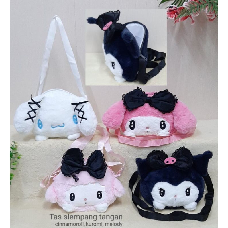 Tas Selempang Tangan Kuromi,Cinamorol,Melody Size 16cm/Tas selempang anak perempuan/tas samping lucu/