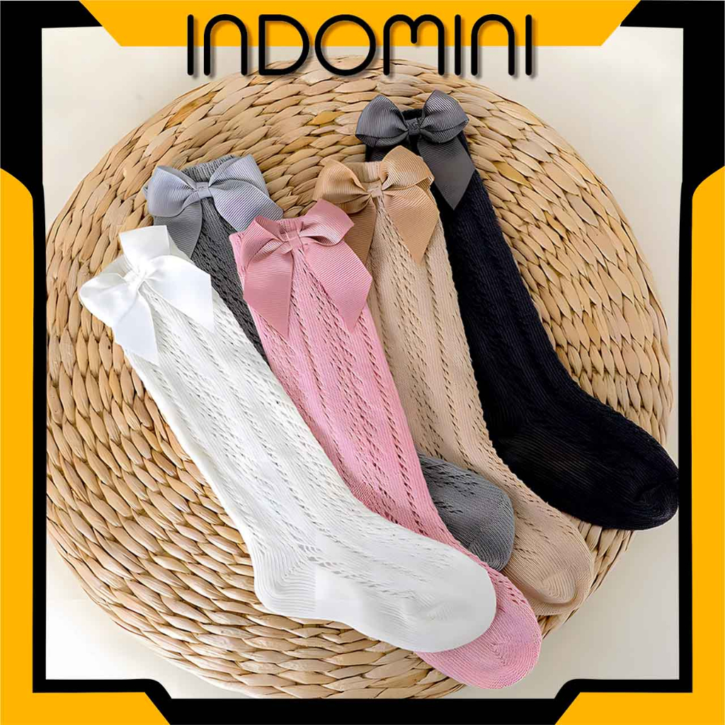 INDOMINI Kaos Kaki Panjang Anak Bayi Pita 0-3 Tahun / Kaos Kaki Lace Anak Bayi KK072