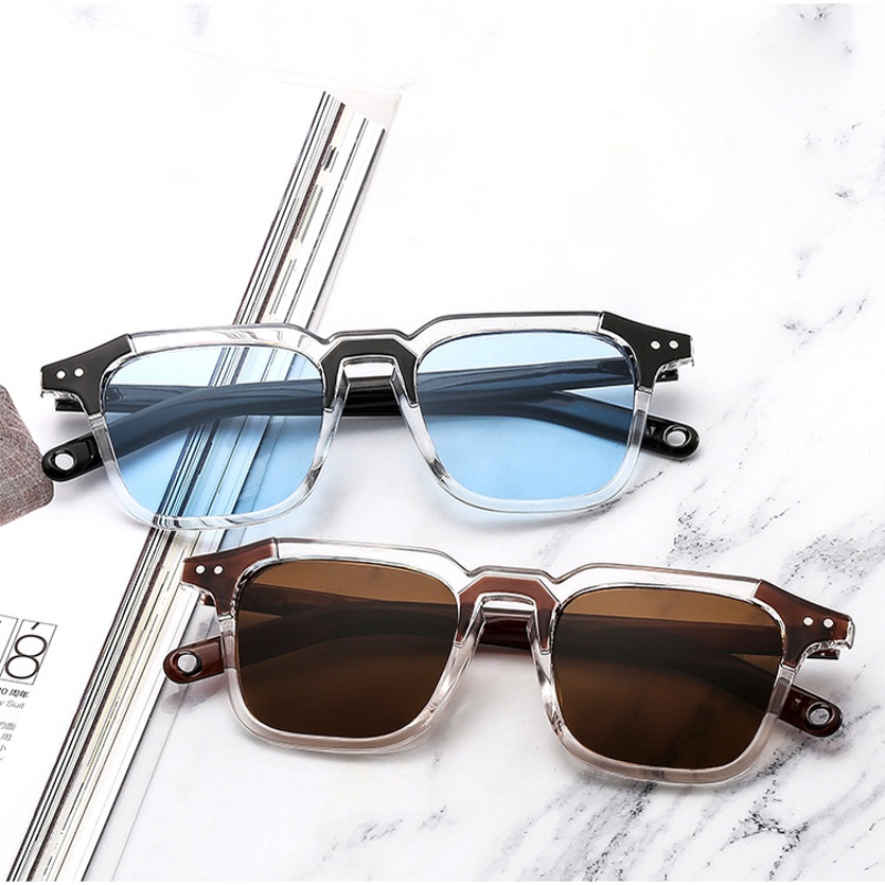 Kacamata Hitam Wanita Pria Optik Anti Sunglass Bingkai Persegi Modis Tamasya Perlindungan Fashion Sunglasses Kaca mata Hitam - SG